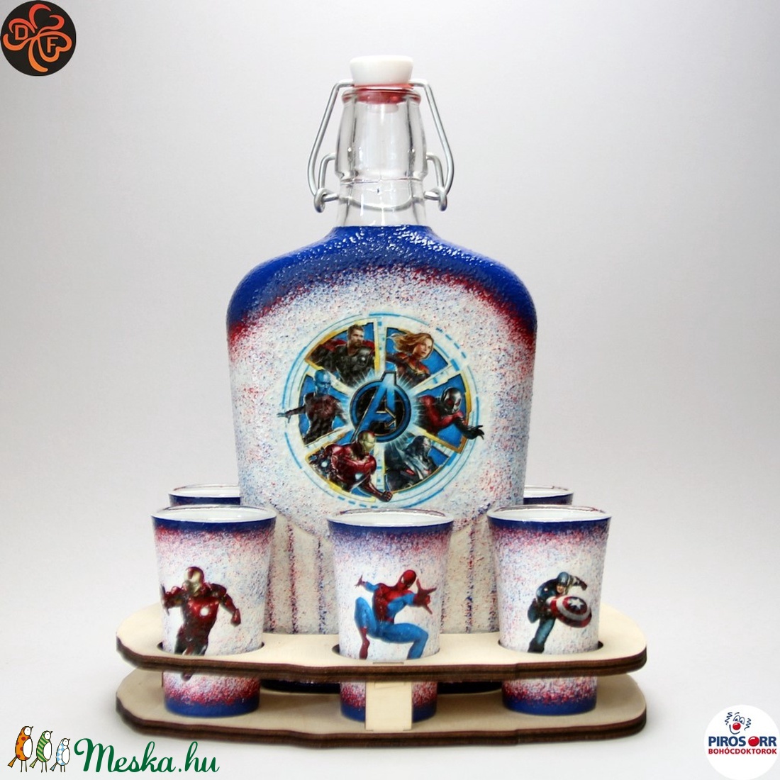 Bosszúállók italkészlet ; Marvel rajongó férfi, apa, barát, férj számára - otthon & életmód - konyhafelszerelés, tálalás - Meska.hu