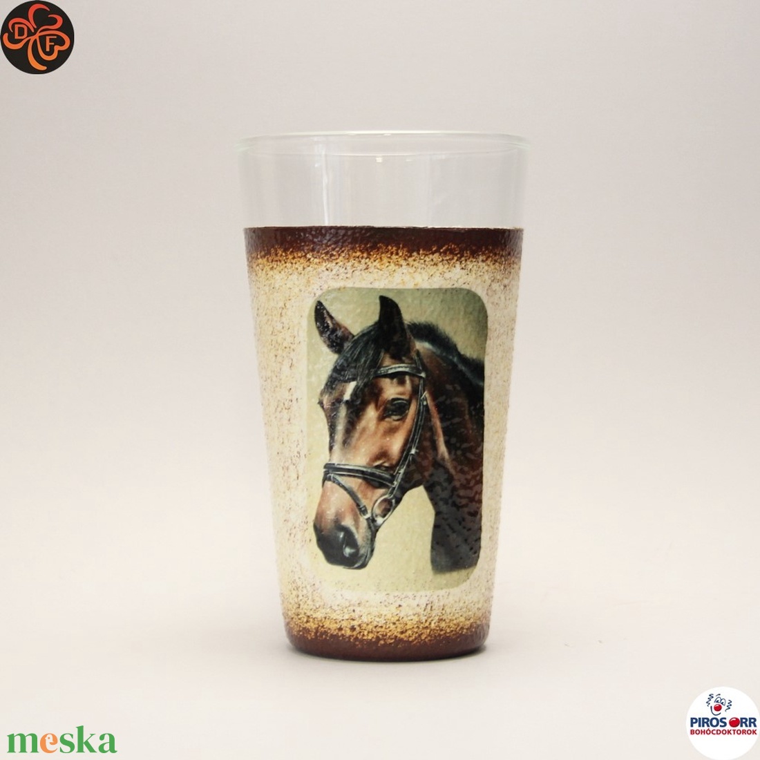 Ló - lovas vizes pohár ; Lovak kedvelőinek - otthon & lakás - konyhafelszerelés, tálalás - tálalás - pohár - Meska.hu