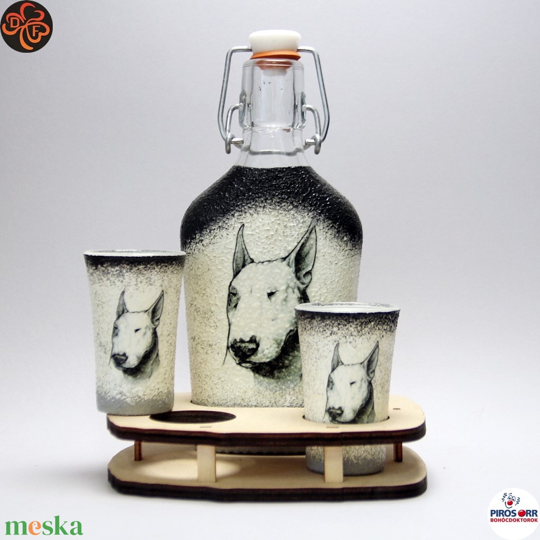 Kutya BULLTERRIER italszett ; Házi kedvenc rajongóknak  - otthon & életmód - konyhafelszerelés, tálalás - Meska.hu