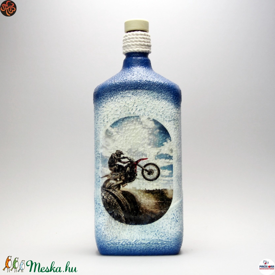 Motor - motocross italos üveg ; motoros férfiaknak - otthon & életmód - dekoráció - Meska.hu