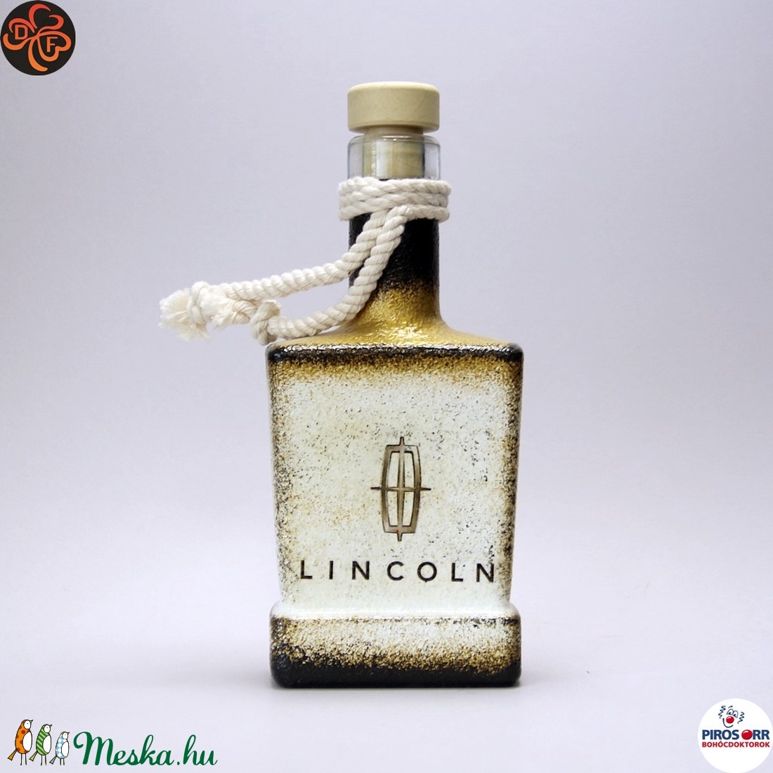 Lincoln emblémás italos üveg ; amerikai autó kedvelő férfiaknak - otthon & lakás - konyhafelszerelés, tálalás - Meska.hu