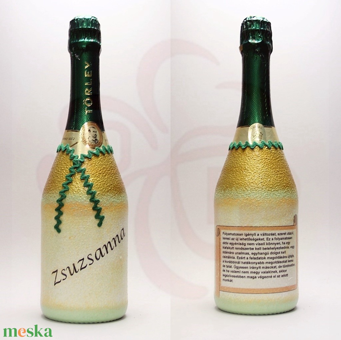 Neves-névnapos ZSUZSANNA nevű nőknek, neves ajándék pezsgő - otthon & életmód - dekoráció - asztal és polc dekoráció - díszüveg - Meska.hu