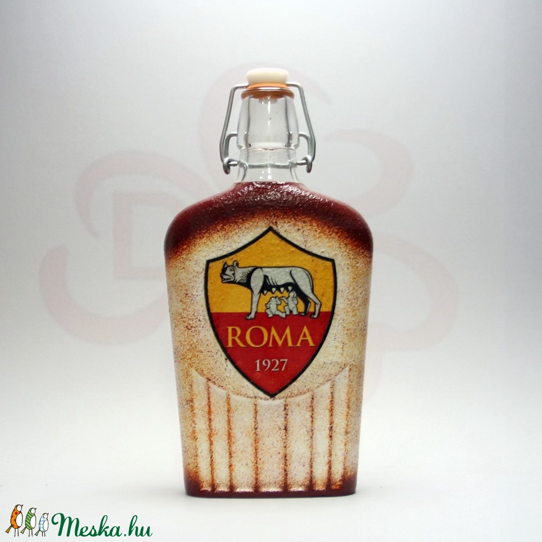AS Roma emblémás csatosüveg ; As Roma foci kedvelő férfiaknak - otthon & életmód - konyhafelszerelés, tálalás - Meska.hu