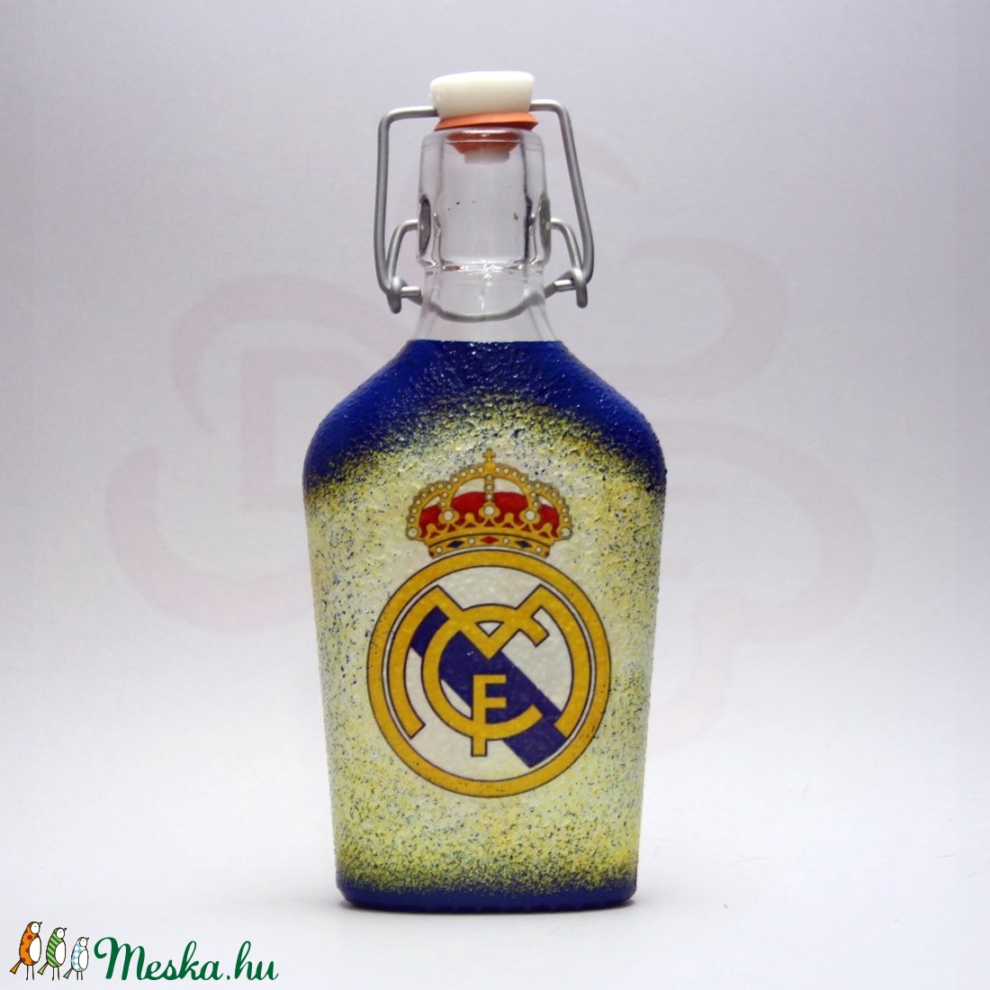 Real Madrid pálinkás csatosüveg ; Real futball szurkoló férfiaknak - otthon & életmód - dekoráció - Meska.hu