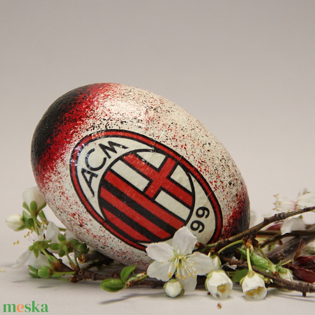 AC Milan húsvéti tojás ; Ajándék AC Milan rajongók részére - otthon & lakás - dekoráció - dísztárgy - Meska.hu