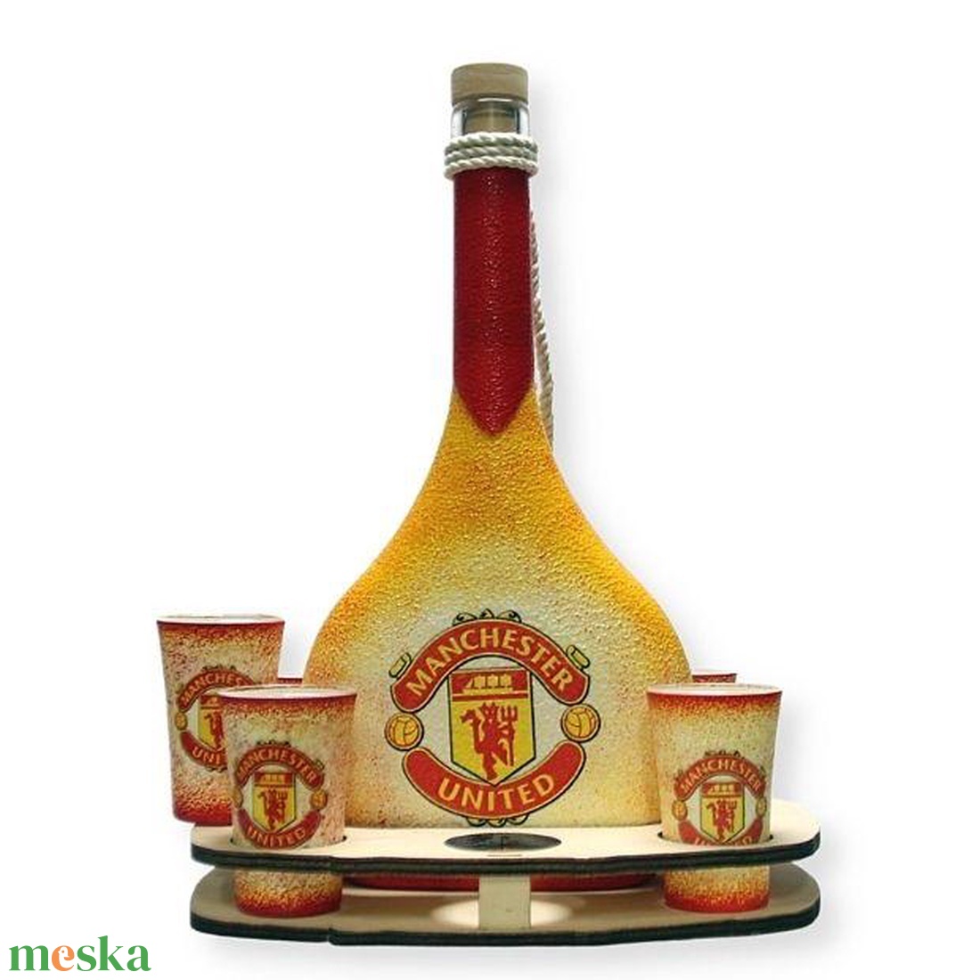 Manchester United italos szett ; futball szurkolóknak, születésnapra, névnapra, karácsonyra - otthon & életmód - konyhafelszerelés, tálalás - tálalás - pálinkás poharak, szettek - Meska.hu