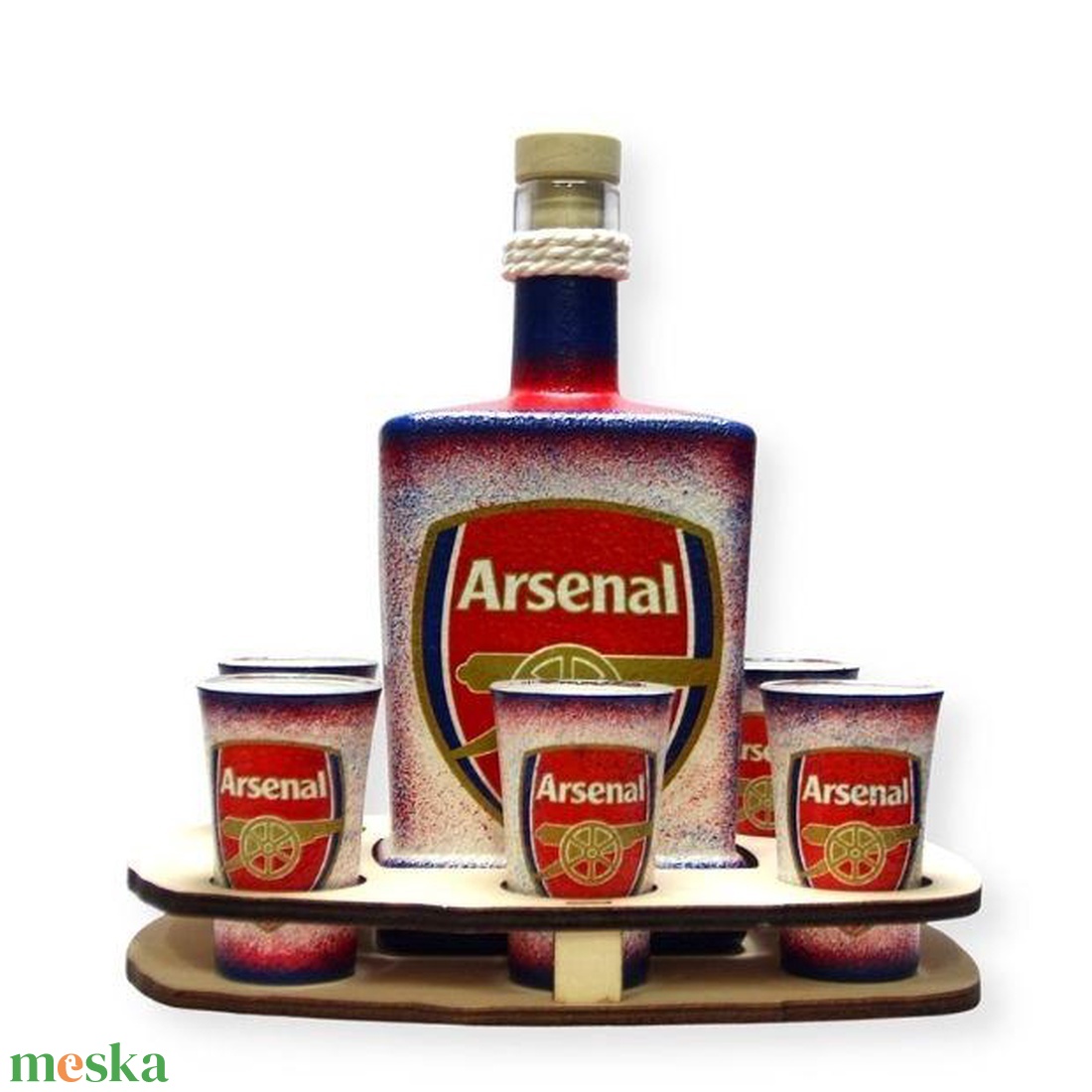ARSENAL pálinkás szett  ; Arsenal futball szurkolóknak - otthon & életmód - konyhafelszerelés, tálalás - tálalás - pálinkás poharak, szettek - Meska.hu