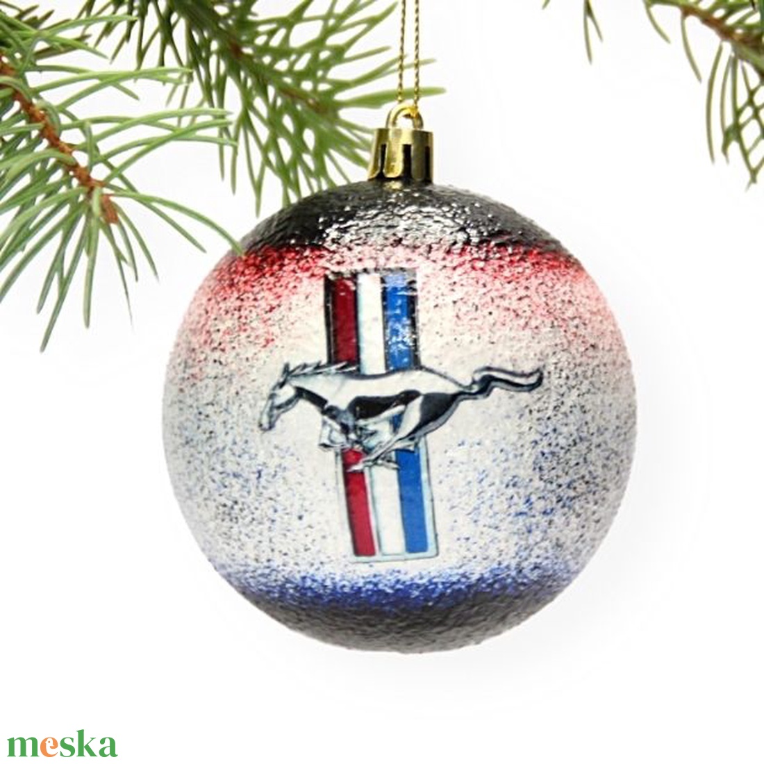 Igazán egyedi kézműves ajándék - FORD MUSTANG karácsonyfa gömb  - karácsony - karácsonyi lakásdekoráció - karácsonyfadíszek - Meska.hu