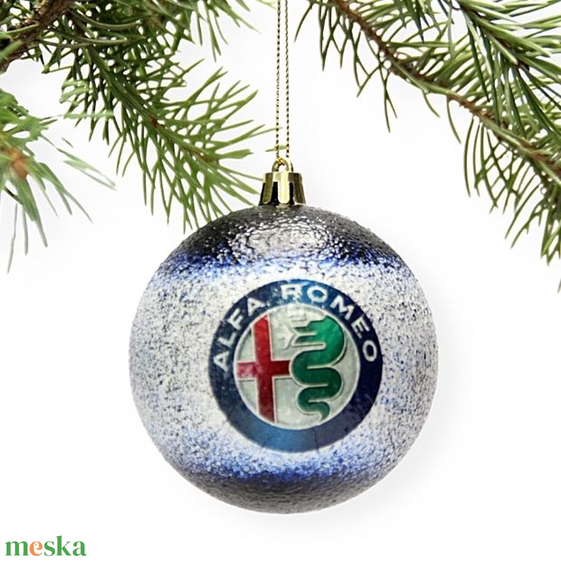 Alfa fanoknak - különleges karácsonyfa gömb  - karácsony - karácsonyi lakásdekoráció - karácsonyfadíszek - Meska.hu