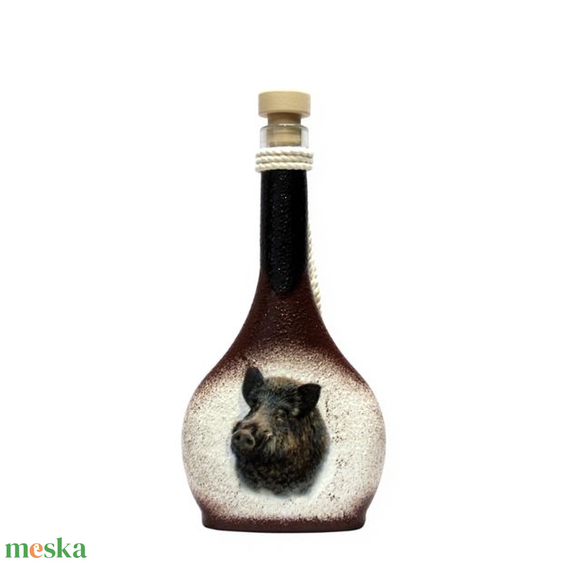  Vadász - vaddisznó motívummal - italos flaska - otthon & életmód - konyhafelszerelés, tálalás - flaska, csatos üveg - Meska.hu