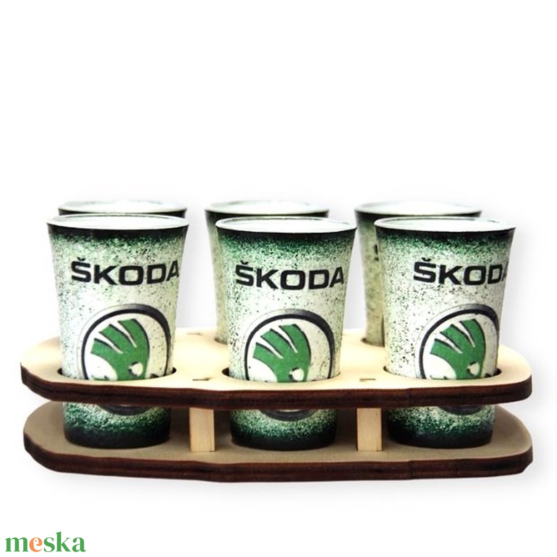SKODA pohár készlet ; Skoda autód fényképével is! - otthon & lakás - konyhafelszerelés, tálalás - tálalás - pálinkás poharak, szettek - Meska.hu