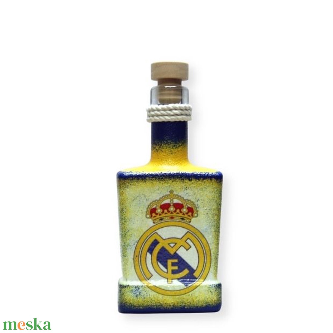 Real Madrid pálinkás üveg ; futball szurkoló férfiaknak - otthon & lakás - dekoráció - asztal és polc dekoráció - díszüveg - Meska.hu