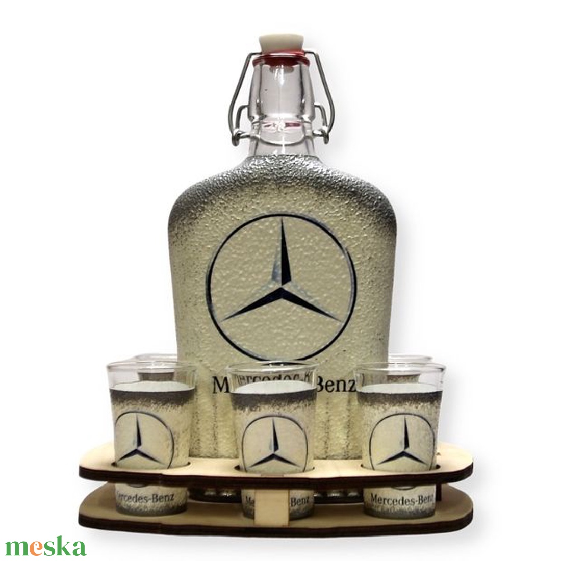 MERCEDES pálinkás készlet ; Mercedes rajongóknak - otthon & lakás - dekoráció - asztal és polc dekoráció - díszüveg - Meska.hu