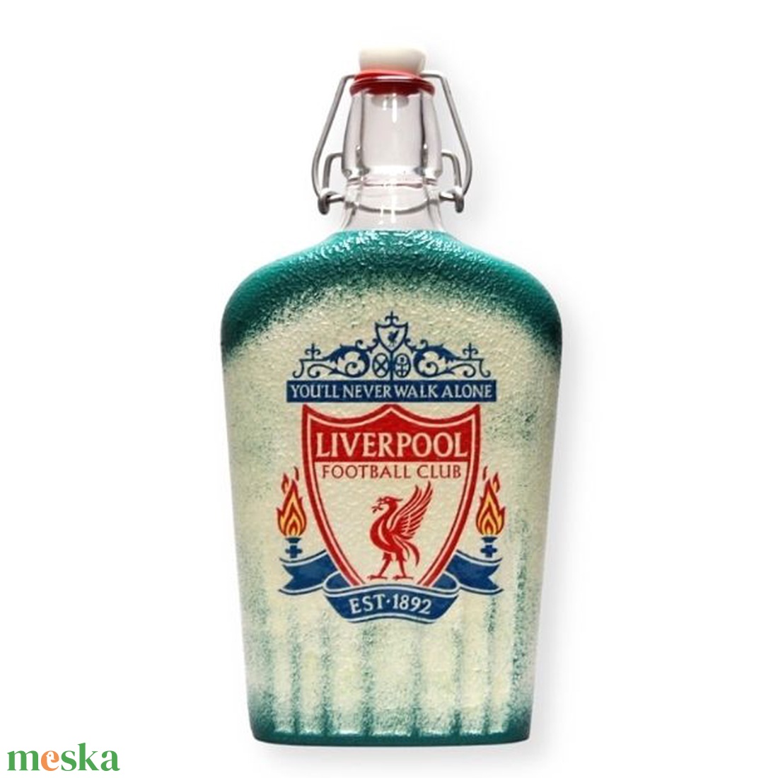 LIVERPOOL csatosüveg ; Liverpool szurkolóknak, rajongóknak - otthon & életmód - dekoráció - asztal és polc dekoráció - díszüveg - Meska.hu
