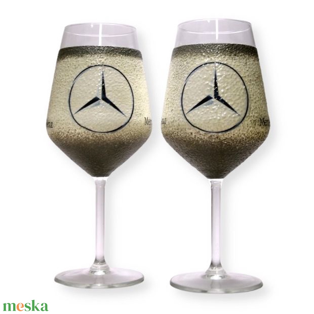 MERCEDES borospohár ; Mercedes rajongóknak, férjeknek, barátoknak - otthon & életmód - konyhafelszerelés, tálalás - tálalás - boros poharak, szettek - Meska.hu