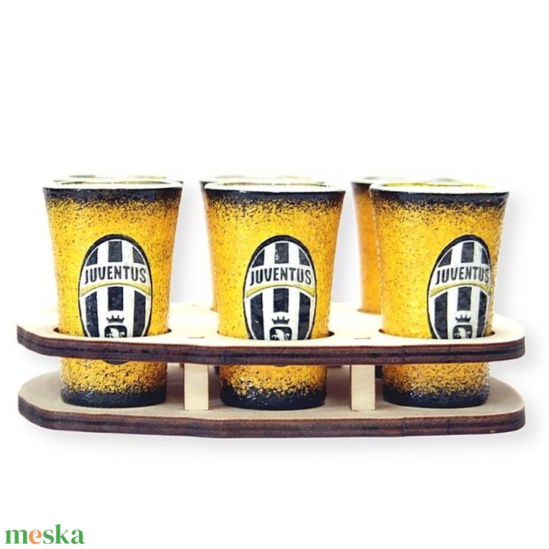 JUVENTUS röviditalos készlet ; futball szurkolóknak - otthon & életmód - konyhafelszerelés, tálalás - tálalás - pálinkás poharak, szettek - Meska.hu