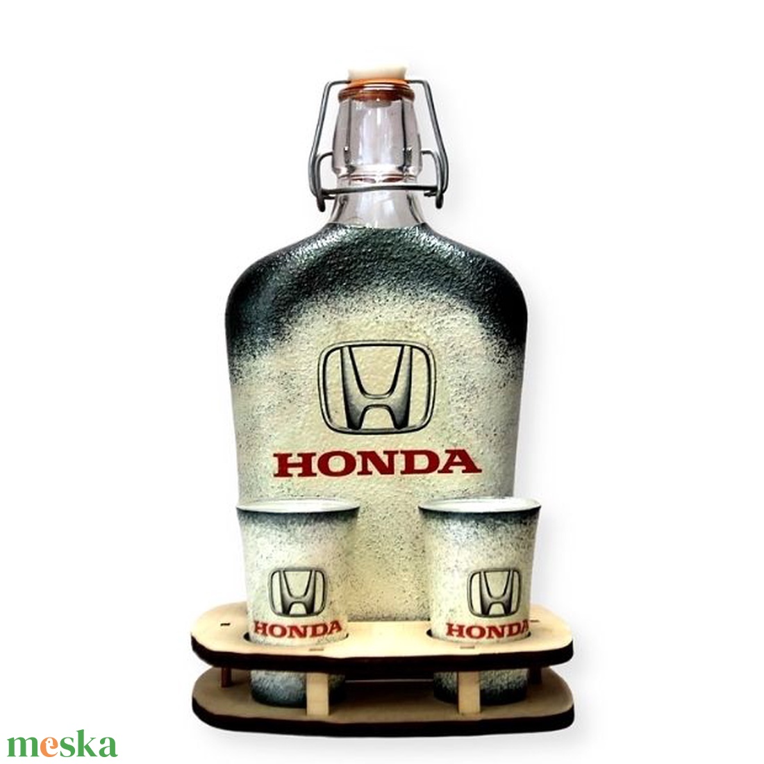 HONDA röviditalos szett  ; Saját Honda autód fotójával is elkészítjük ! - otthon & életmód - dekoráció - asztal és polc dekoráció - díszüveg - Meska.hu