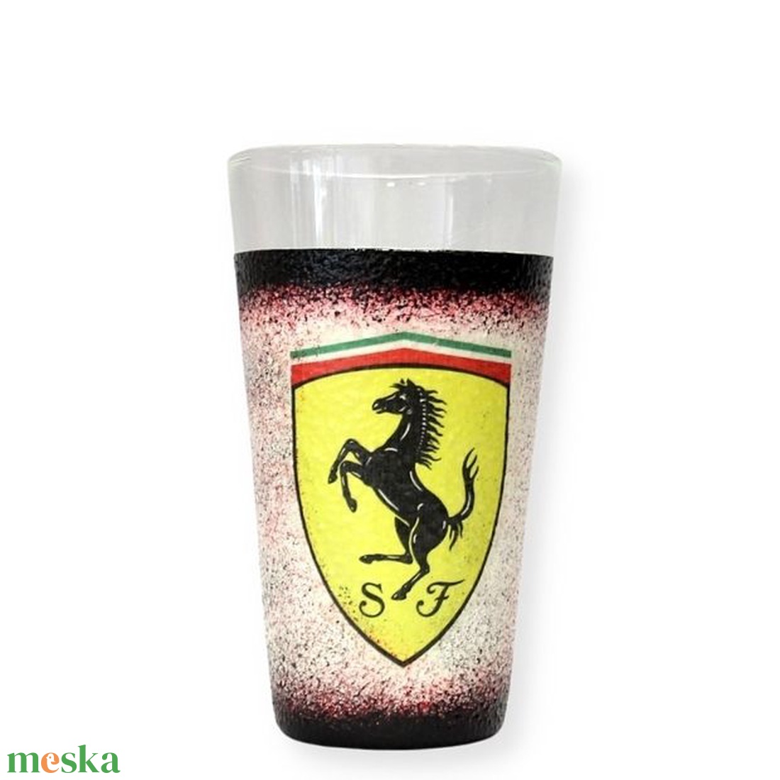 FERRARI emblémás üdítős pohár a márka rajongóknak ( férjeknek - szerelemednek - gyerekeknek )  - otthon & életmód - konyhafelszerelés, tálalás - tálalás - pohár - Meska.hu