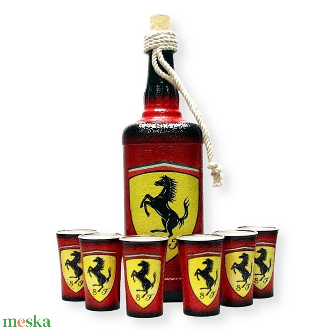 FERRARI pálinkás készlet; ferrari rajongóknak - otthon & életmód - konyhafelszerelés, tálalás - tálalás - pálinkás poharak, szettek - Meska.hu