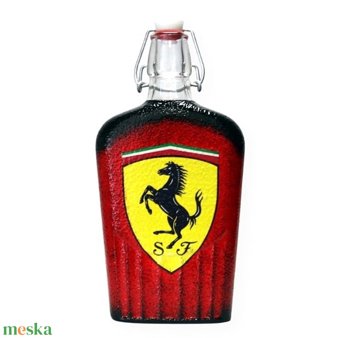 FERRARI pálinkás csatosüveg ferrari szurkolóknak - otthon & életmód - konyhafelszerelés, tálalás - tálalás - pálinkás poharak, szettek - Meska.hu