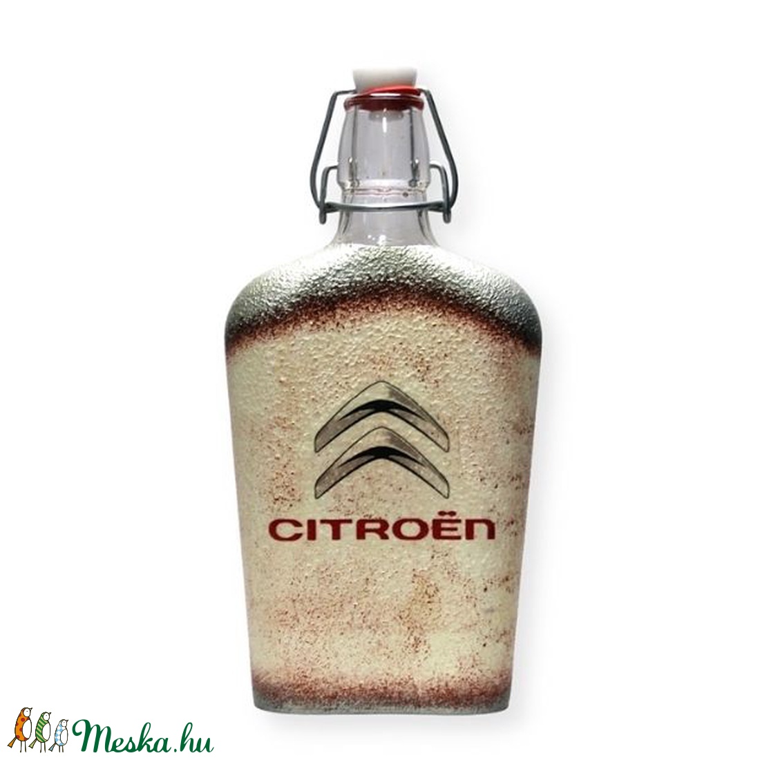 CITROEN emblémával díszített  pálinkás üveg  ; A márka rajongóinak  ; A saját autód fotójával is elkészítjük ! - otthon & életmód - Meska.hu