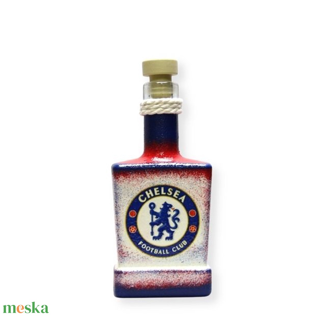 Chelsea FC nagy whiskys üveg ; Chelsea szerető apa, testvér, férj, barát számára - otthon & lakás - dekoráció - asztal és polc dekoráció - díszüveg - Meska.hu