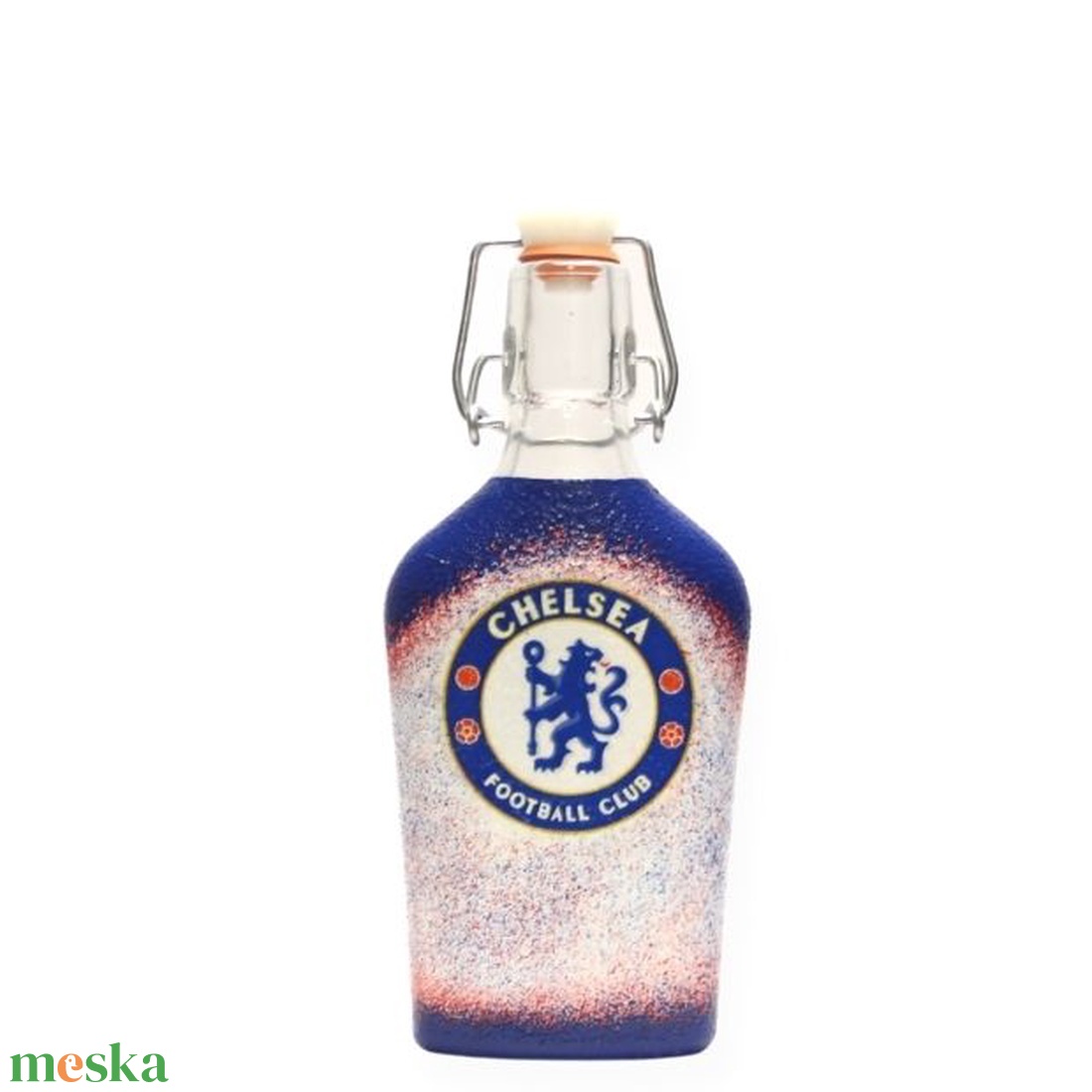 Chelsea FC emblémás  csatos flaska  ; Szurkolói ajándék férjeknek -barátoknak - szerelmemnek  - otthon & lakás - konyhafelszerelés, tálalás - flaska, csatos üveg - Meska.hu