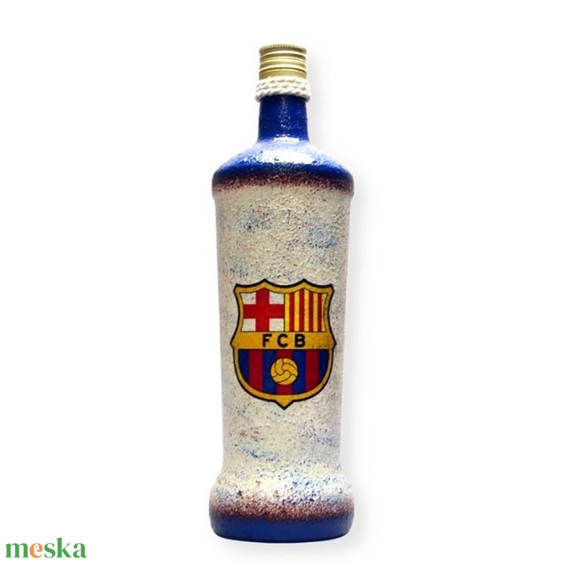 FC Barcelona pálinkás üveg ; Barcelona futball szurkolóknak - otthon & életmód - dekoráció - asztal és polc dekoráció - díszüveg - Meska.hu