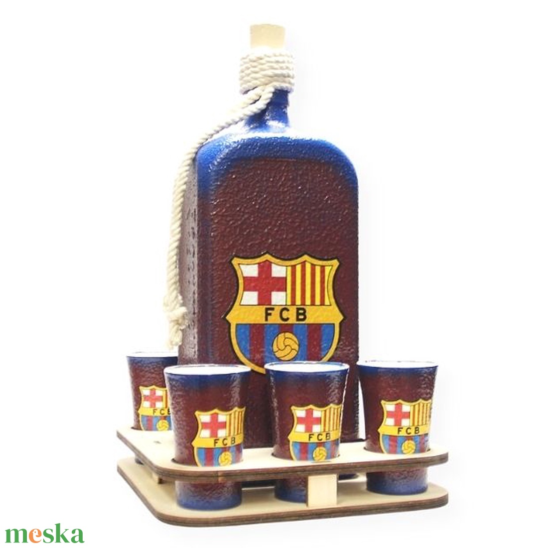 FC Barcelona party italos készlet; Barcelona futball szurkolóknak - otthon & életmód - dekoráció - asztal és polc dekoráció - díszüveg - Meska.hu