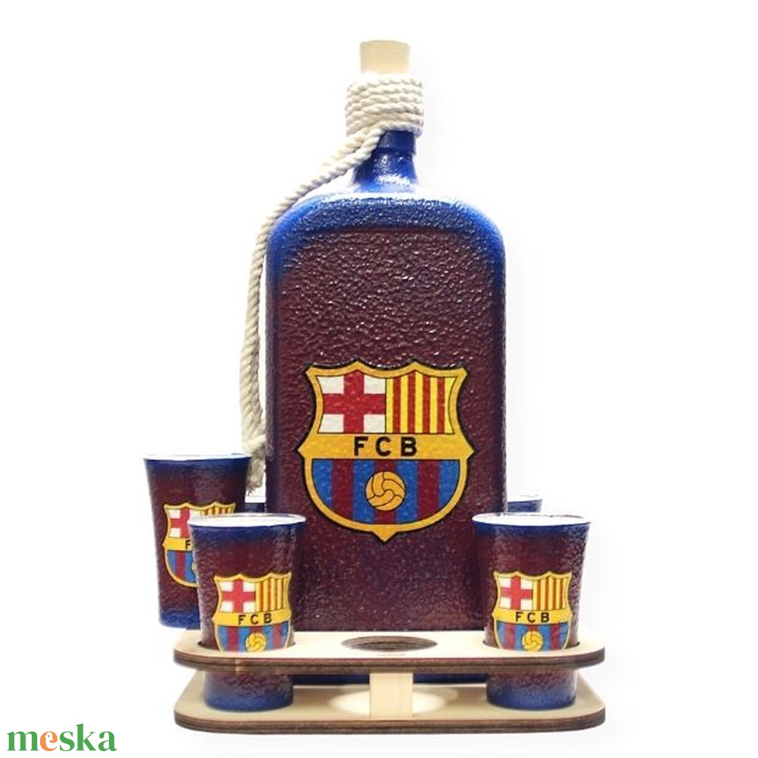 FC Barcelona party italos készlet; Barcelona futball szurkolóknak - otthon & életmód - dekoráció - asztal és polc dekoráció - díszüveg - Meska.hu