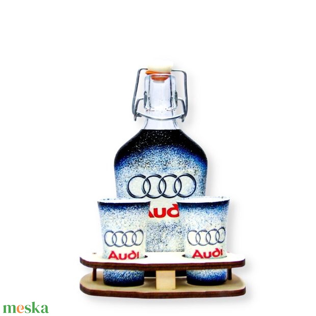 Audi ital készlet ; Audi rajongó férfiaknak - otthon & lakás - konyhafelszerelés, tálalás - tálalás - pálinkás poharak, szettek - Meska.hu