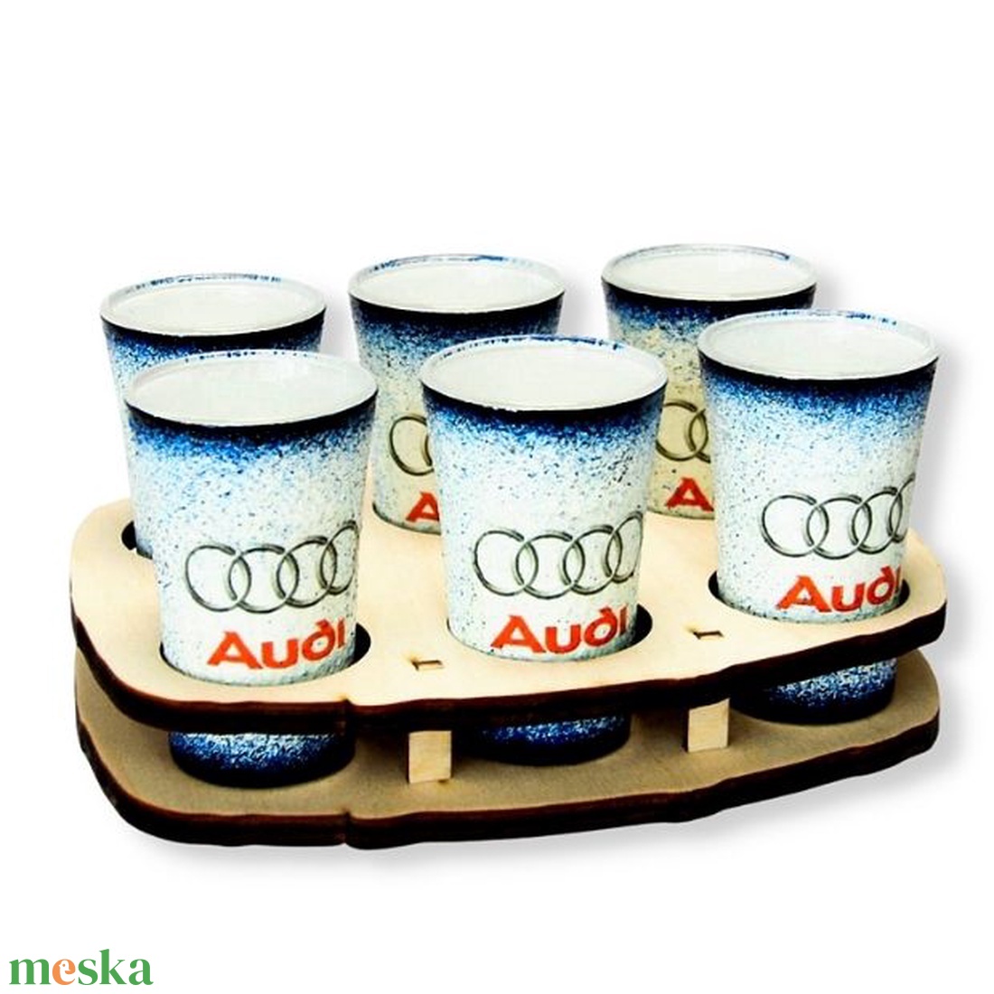 Audi pohár készlet ; Audi rajongóknak - otthon & életmód - dekoráció - asztal és polc dekoráció - díszüveg - Meska.hu