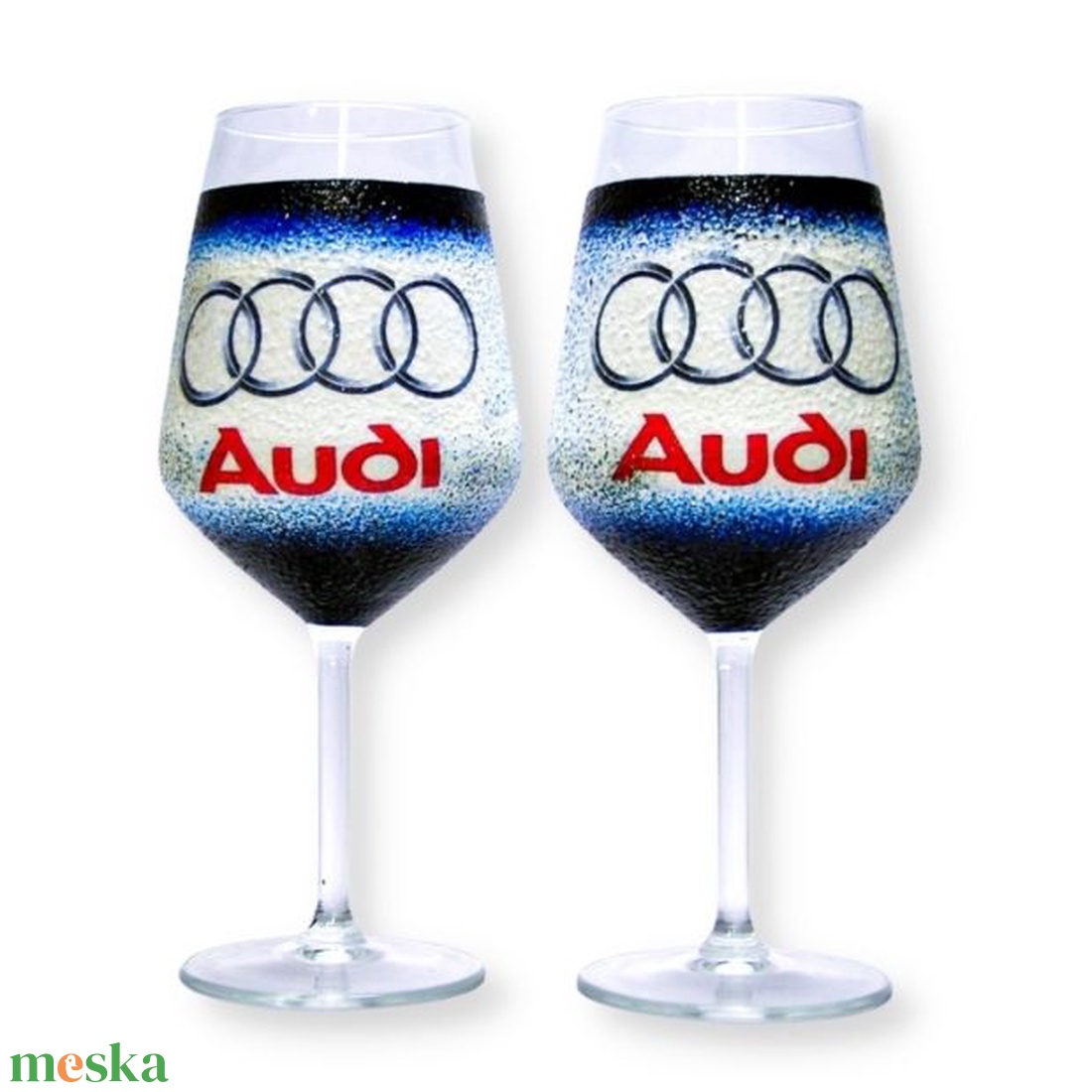 Audi borospohár ; Audi rajongóknak - otthon & lakás - konyhafelszerelés, tálalás - tálalás - boros poharak, szettek - Meska.hu