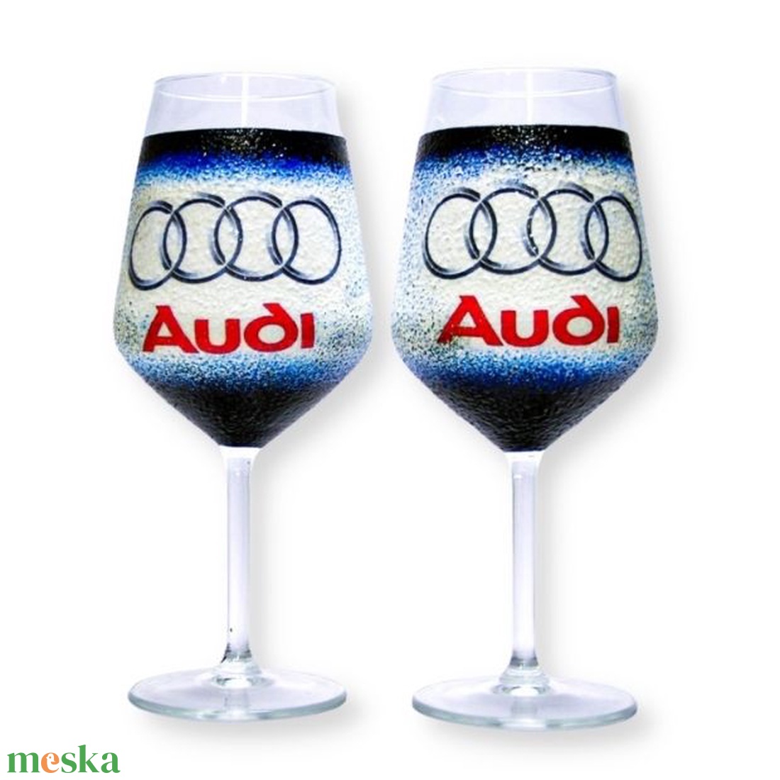 Audi borospohár ; Audi rajongóknak - otthon & életmód - konyhafelszerelés, tálalás - tálalás - boros poharak, szettek - Meska.hu