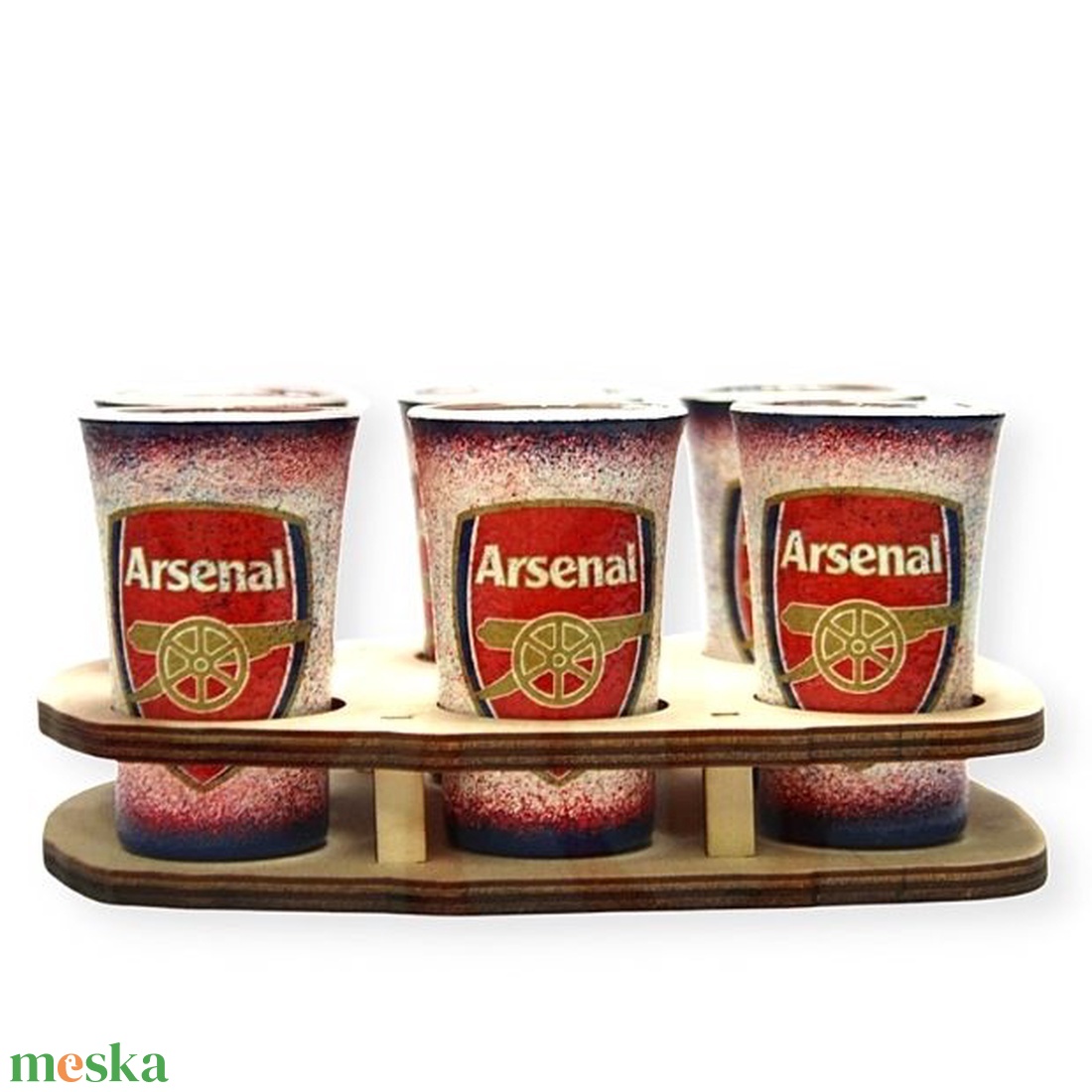 ARSENAL pohár szett  ; Igazán egyedi Arsenal szurkolói ajándék. - otthon & lakás - konyhafelszerelés, tálalás - tálalás - pálinkás poharak, szettek - Meska.hu