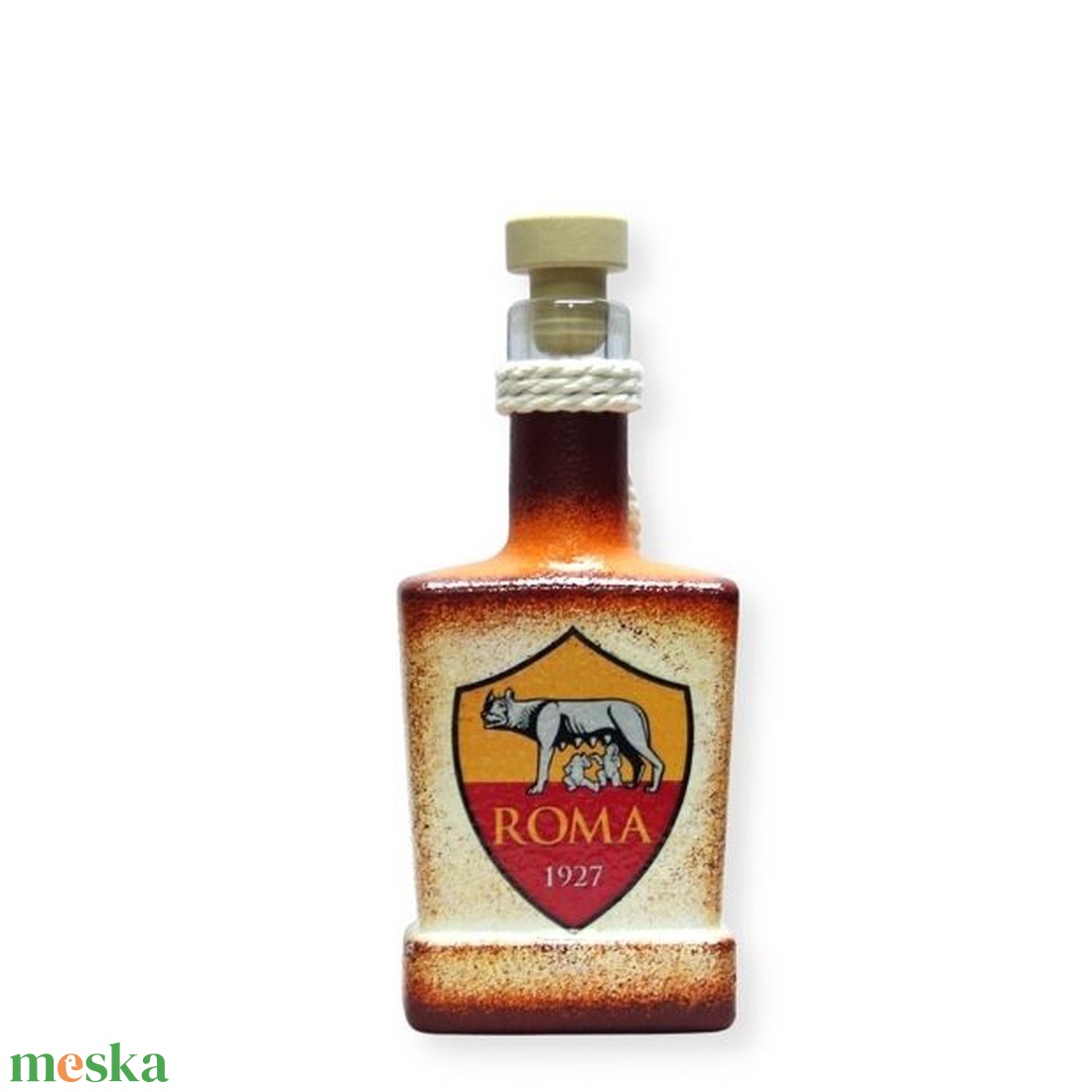 AS Roma pálinkás flaska; As Roma futball szurkolóknak, férjnek születésnapra, névnapra - otthon & lakás - konyhafelszerelés, tálalás - flaska, csatos üveg - Meska.hu