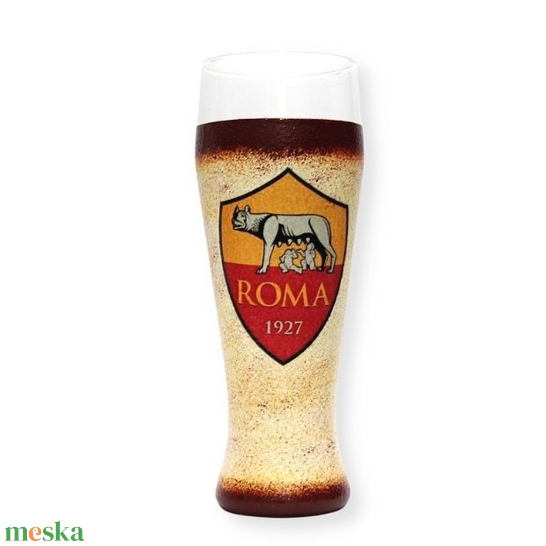 AS Roma sörös pohár ; As Roma foci szurkolóknak - otthon & életmód - konyhafelszerelés, tálalás - tálalás - sörös pohár és korsó - Meska.hu