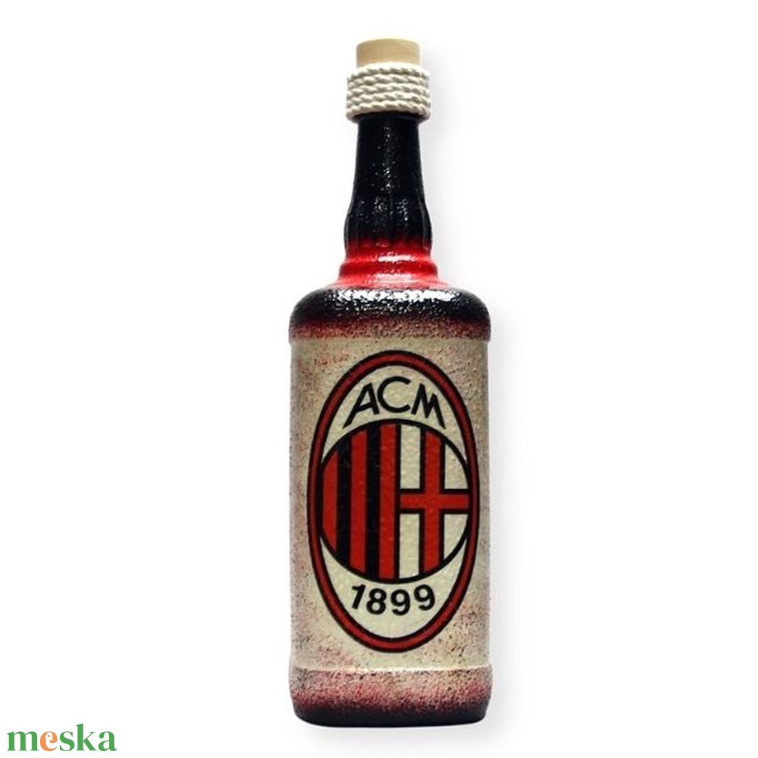 AC MILAN pálinkás üveg ; futball szurkolóknak - otthon & életmód - dekoráció - asztal és polc dekoráció - díszüveg - Meska.hu