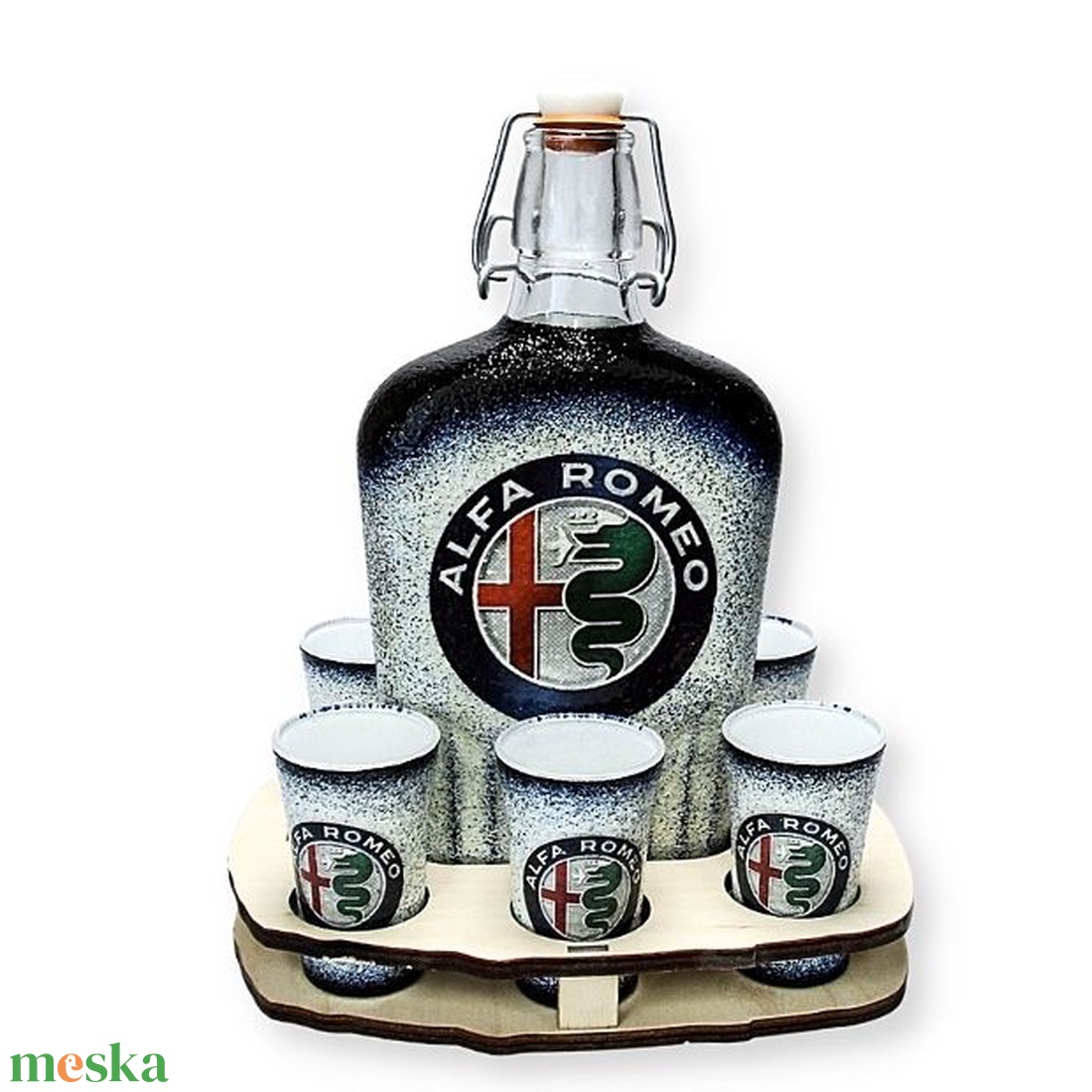 Alfa Romeo italos szett ; Saját Alfa Romeo autód fotójával is!  - otthon & életmód - dekoráció - asztal és polc dekoráció - díszüveg - Meska.hu
