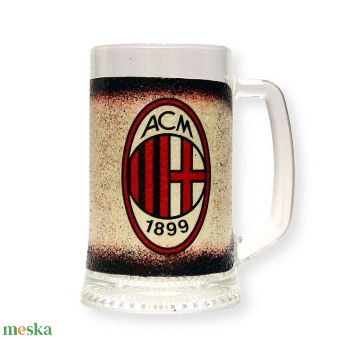AC MILAN sörös pohár ; foci szurkolóknak - otthon & életmód - konyhafelszerelés, tálalás - tálalás - sörös pohár és korsó - Meska.hu