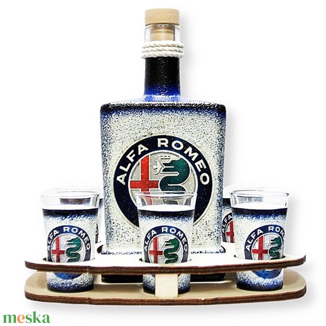 Alfa Romeo italos szett ; A saját Alfa autód fotójával is! - otthon & életmód - dekoráció - asztal és polc dekoráció - díszüveg - Meska.hu