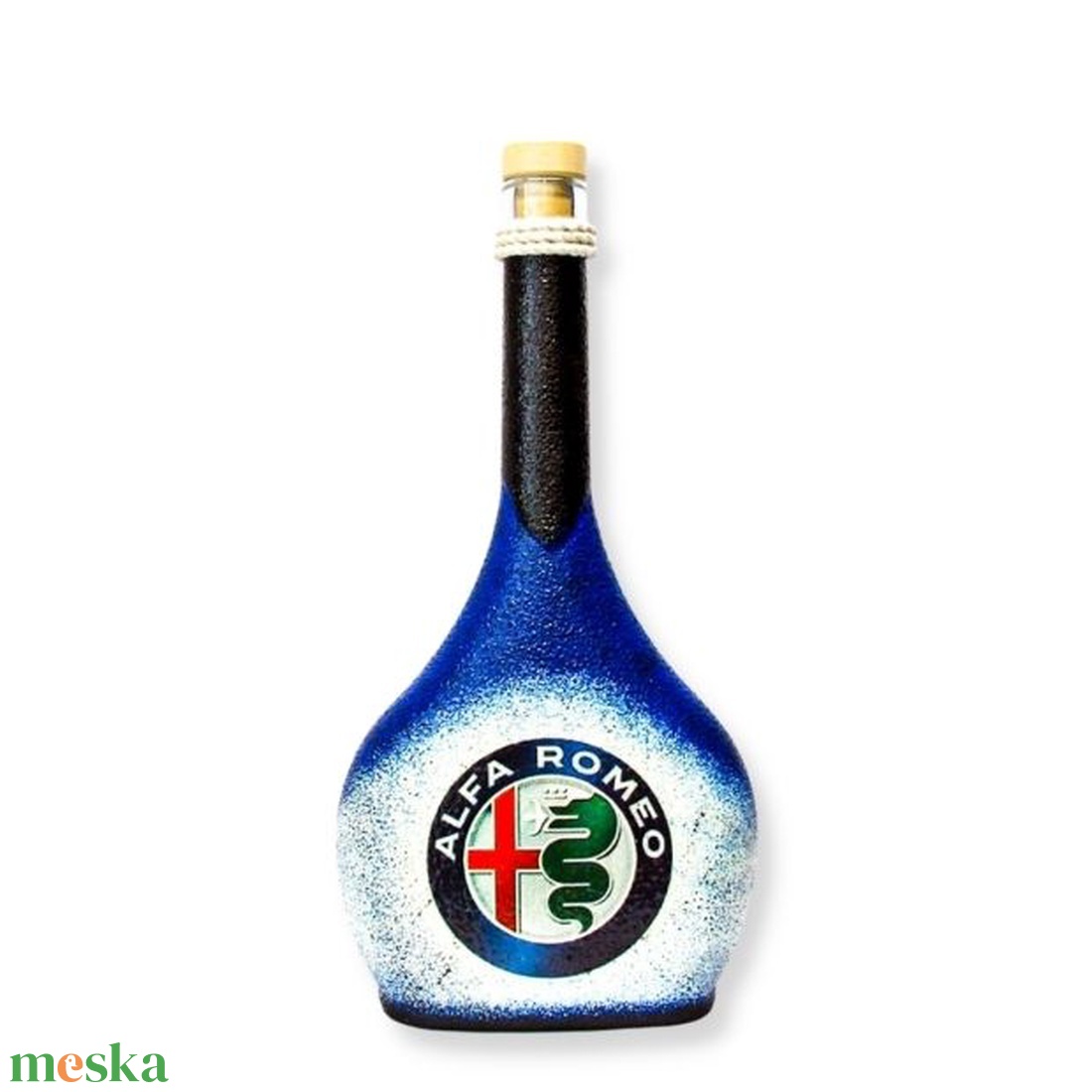 Alfa Romeo pálinkás üveg ; A saját Alfa autód fotójával is!  - otthon & életmód - dekoráció - asztal és polc dekoráció - díszüveg - Meska.hu