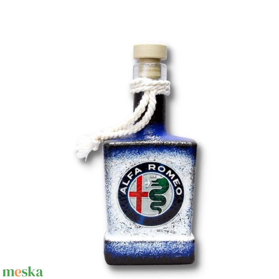 Alfa Romeo pálinkás üveg ; A saját Alfa autód fotójával is!  - otthon & életmód - dekoráció - asztal és polc dekoráció - díszüveg - Meska.hu
