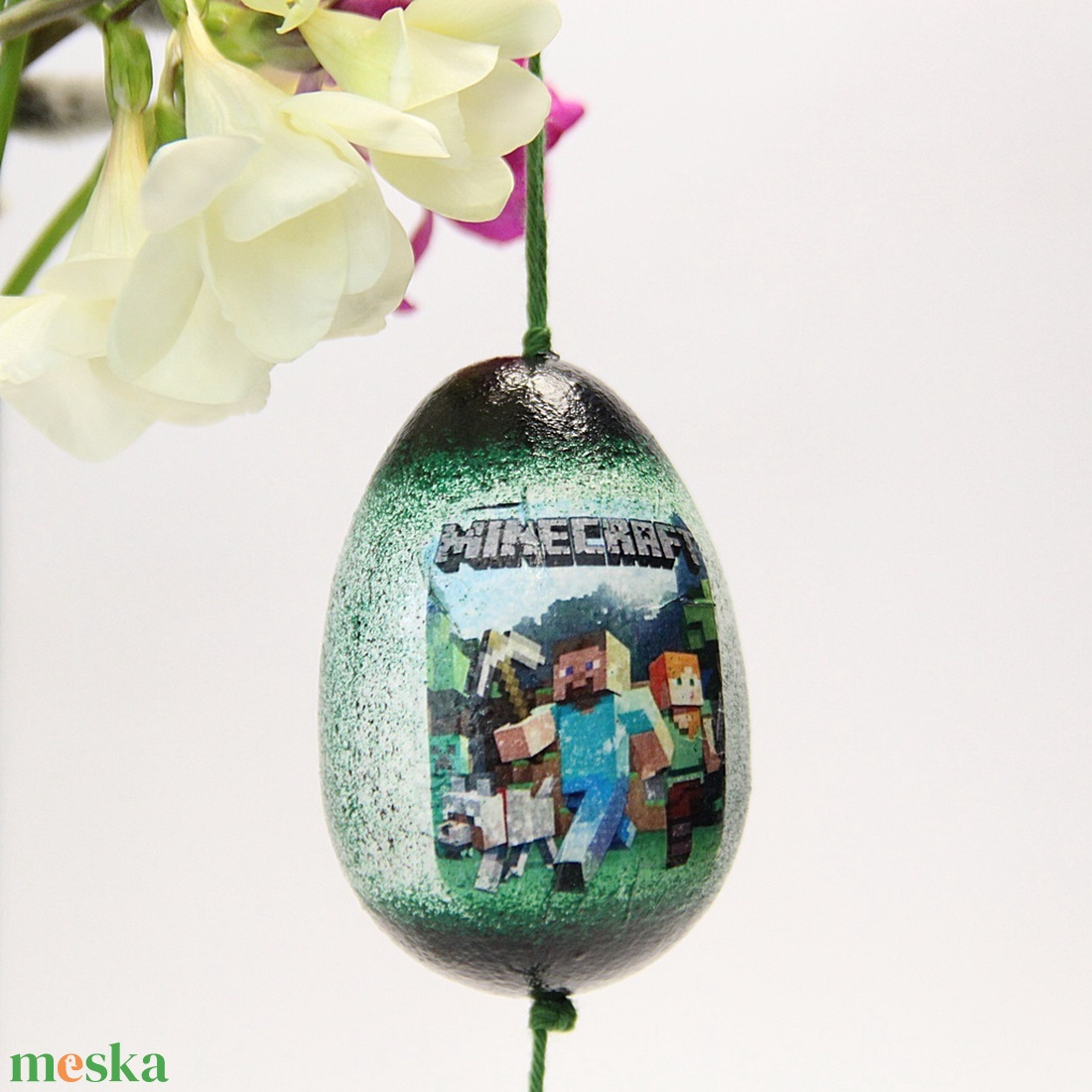 Kézműves húsvéti tojás gyerekenek  - Minecraft  motívummal  - ünnepi díszek, dekorációk - húsvéti díszek és dekorációk - húsvéti tojás, hímestojás - Meska.hu