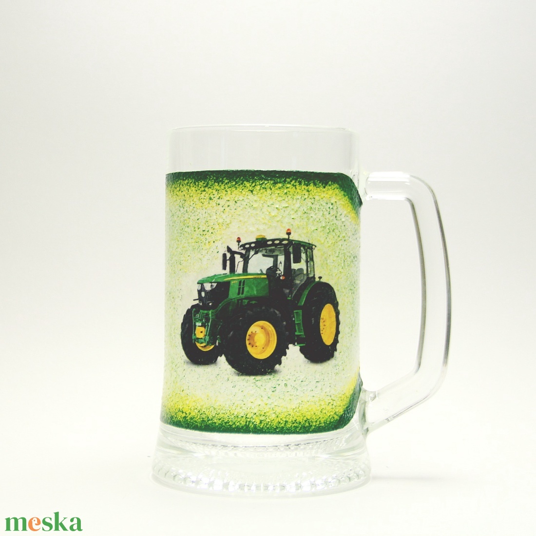 Gazda sörös korsója ; John Deere Traktor  ; Saját traktorod fényképével is! - otthon & lakás - konyhafelszerelés, tálalás - tálalás - sörös pohár és korsó - Meska.hu