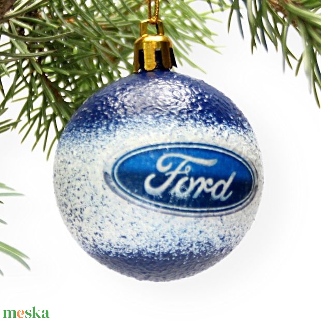 Karácsonyfa gömb autó témájú emblémával - FORD márka rajongóinak -  párodnak; szerelmednek  mikulásra és karácsonyra  - karácsony - karácsonyi lakásdekoráció - karácsonyfadíszek - Meska.hu
