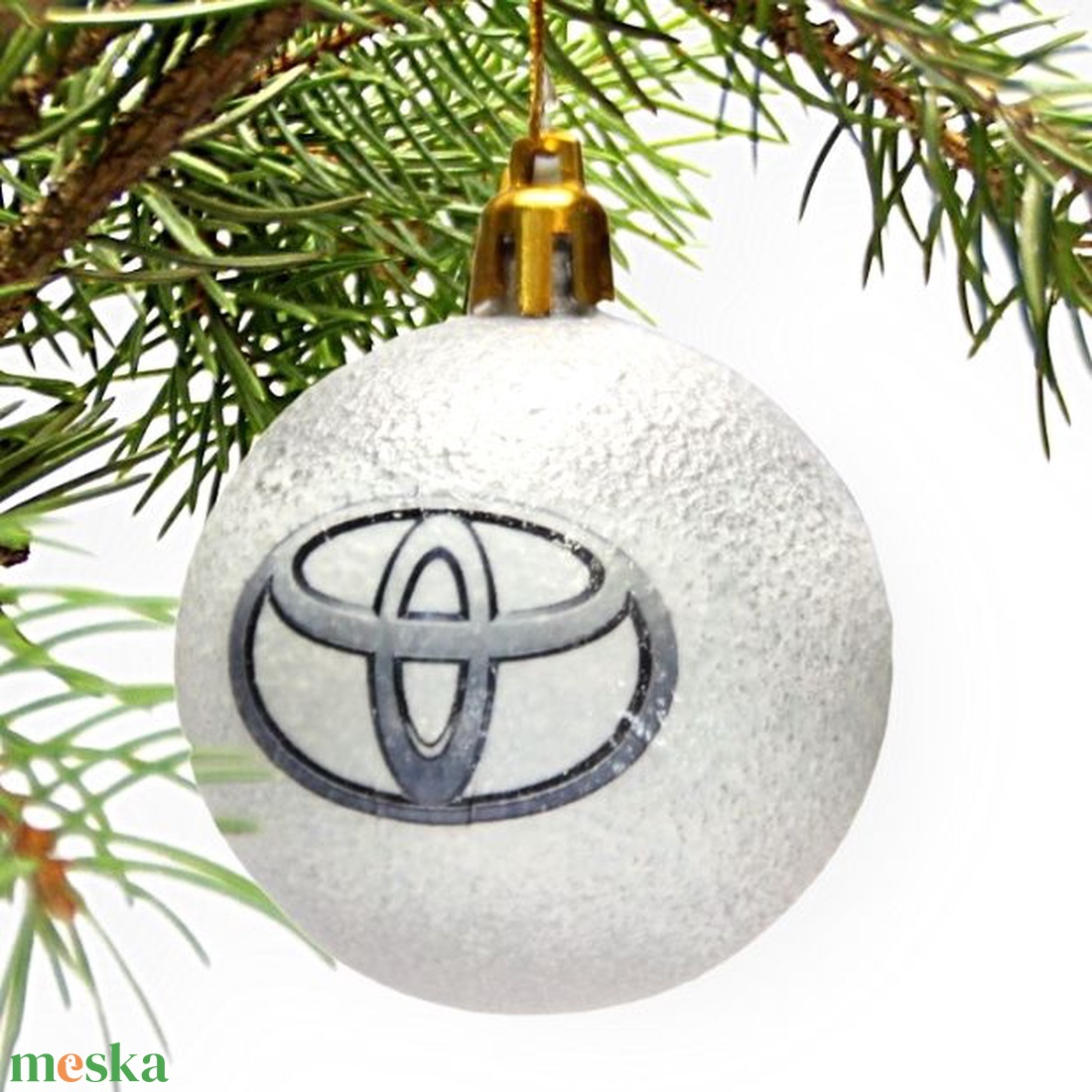 Karácsonyfa gömb autó témájú emblémával - TOYOTA  márka rajongóinak -  párodnak; szerelmednek  mikulásra és karácsonyra  - karácsony - karácsonyi lakásdekoráció - karácsonyfadíszek - Meska.hu