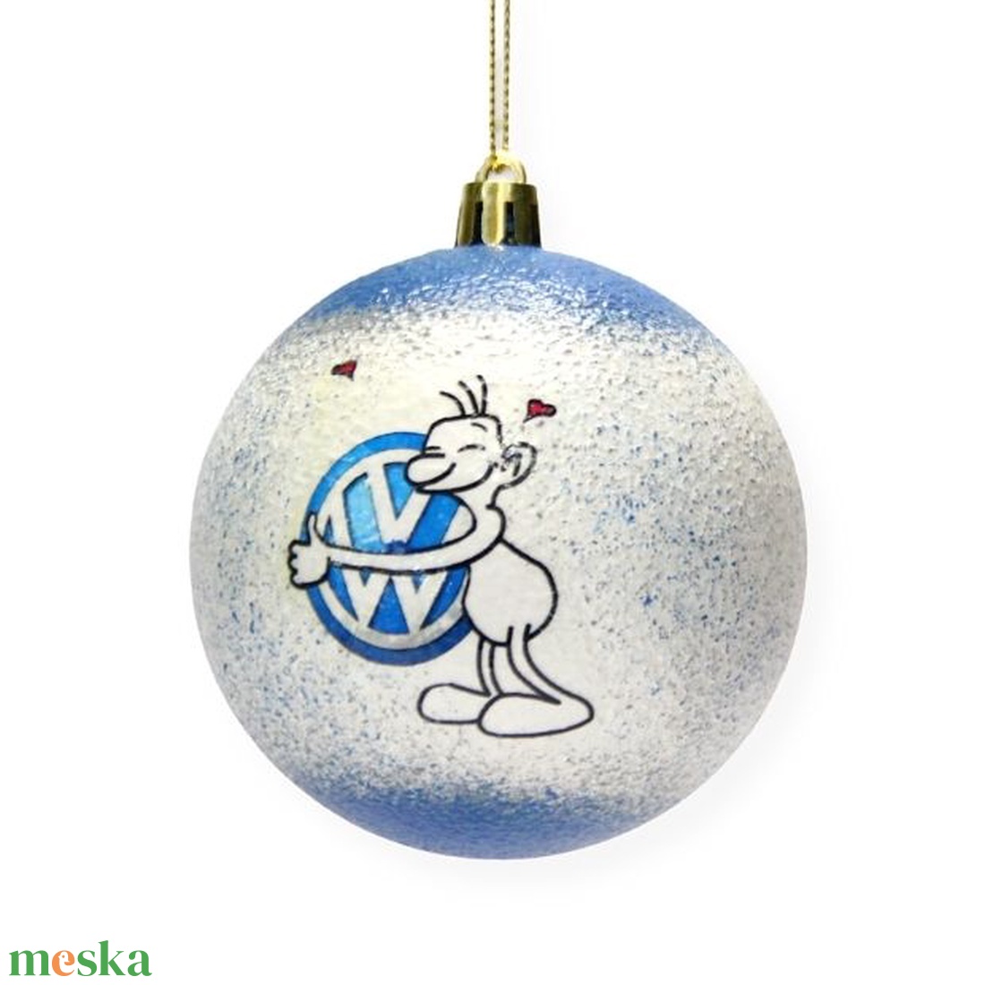 Karácsonyfa gömb autó témájú emblémával - VOLKSWAGEN rajongóknak -  párodnak; szerelmednek  mikulásra és karácsonyra  - karácsony - karácsonyi lakásdekoráció - karácsonyfadíszek - Meska.hu
