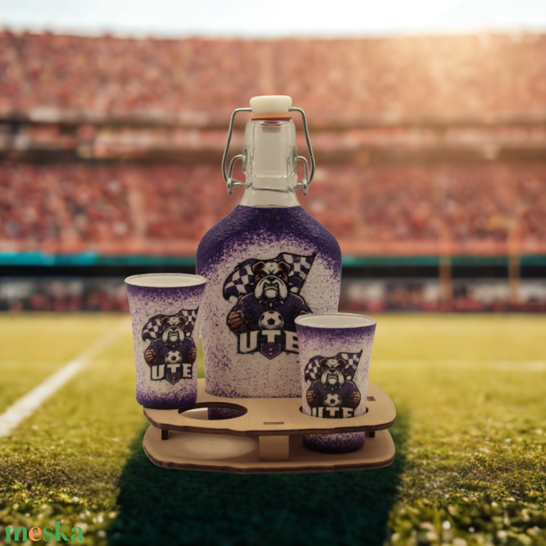 Igazi kuriózum kézműves ajándék  - UTE szurkolóknak  - otthon & életmód - konyhafelszerelés, tálalás - tálalás - pálinkás poharak, szettek - Meska.hu