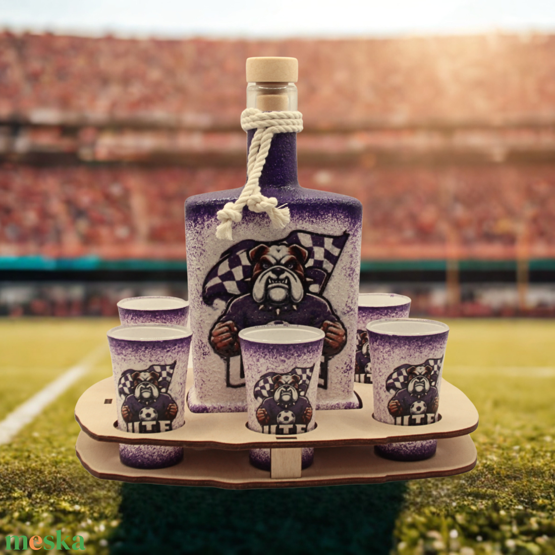 Pálinka kínáló szett  UTE szurkolóknak - férfiaknak,  férjeknek, szerelmednek minden alkalomra  - otthon & életmód - konyhafelszerelés, tálalás - tálalás - pálinkás poharak, szettek - Meska.hu